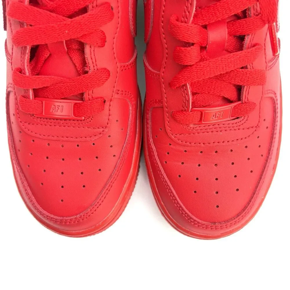 Nike Air Force 1 Youth Size 5Y Triple Red Low Top Sneakers Casual Shoes